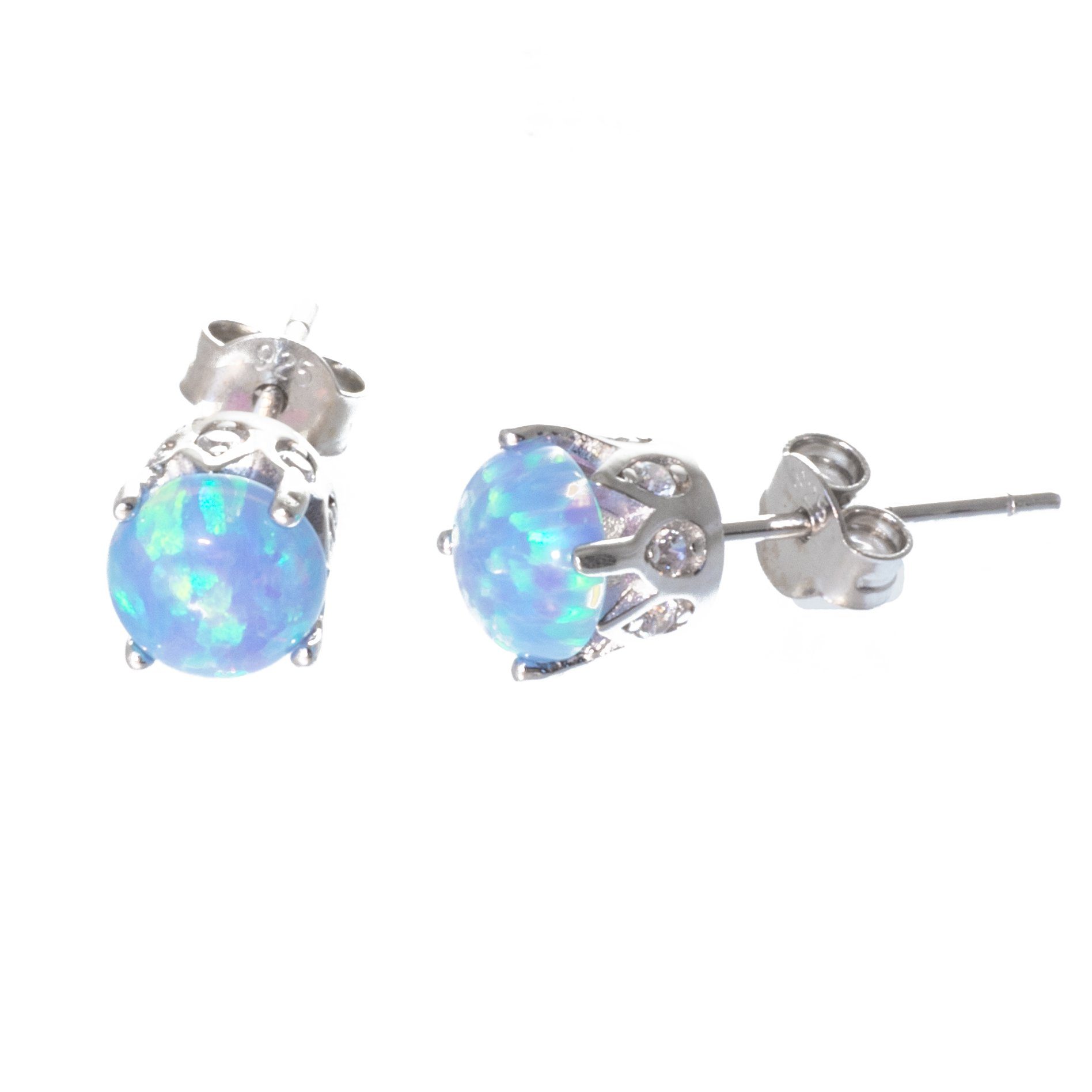 Paar Ohrstecker Opal Ohrstecker mit Zirkonia günstig online kaufen