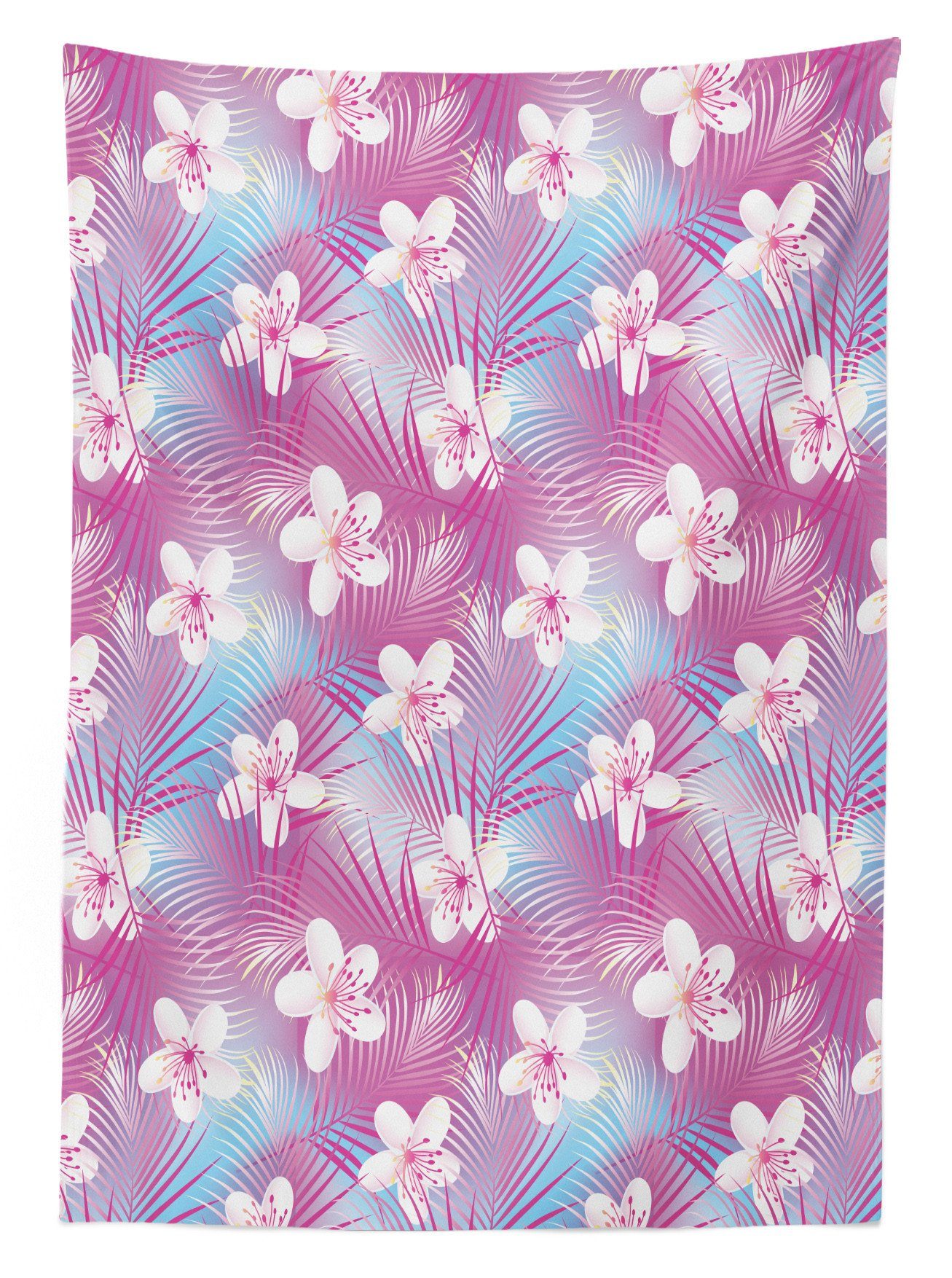 Farbfest Außen den Farben, Bereich Abakuhaus Frangipani Flowers Tischdecke Klare Hibiscus Für Natürlich geeignet Waschbar