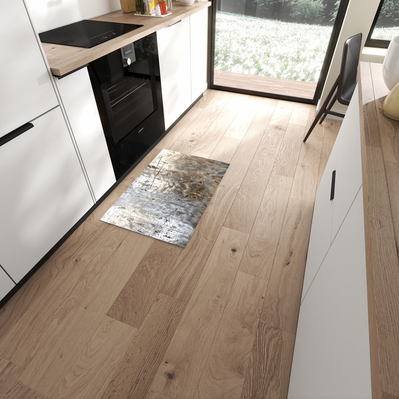 Primedeco Teppich Küchenteppich Struktur von Abstrakte PVC rutschfest abwas günstig online kaufen