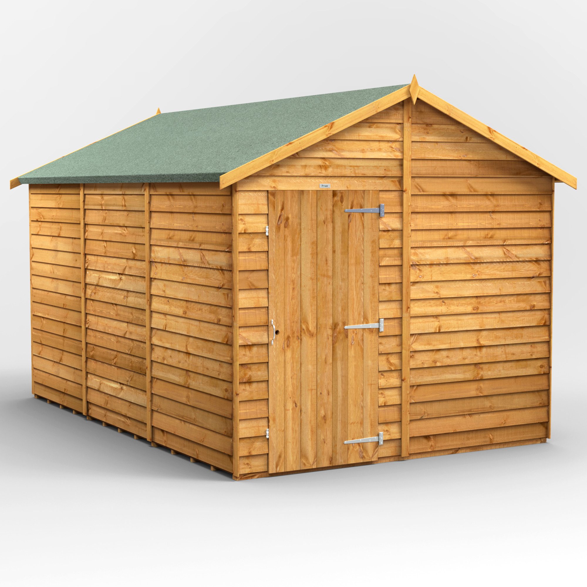 Powersheds Gartenhaus mit Satteldach und Stülpschalung, Vollholz ohne Fenster, BxT: 360x240 cm, (Polyester-verstärkte DachpaPOAe, gehärtetes Glas, hochwertiges Holz), Hochwertiges Holz