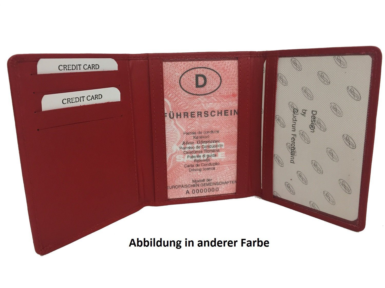 DF Kartenetui lila Kartenetui Leder Fahrzeugmappe, Kartenmappe