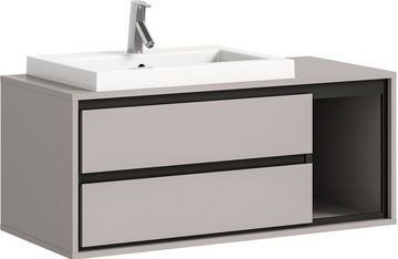 INOSIGN Waschbeckenschrank (2-St) inkl. Waschbecken, hängend, 2 Schubkästen, 1 Fach, Breite 100 cm