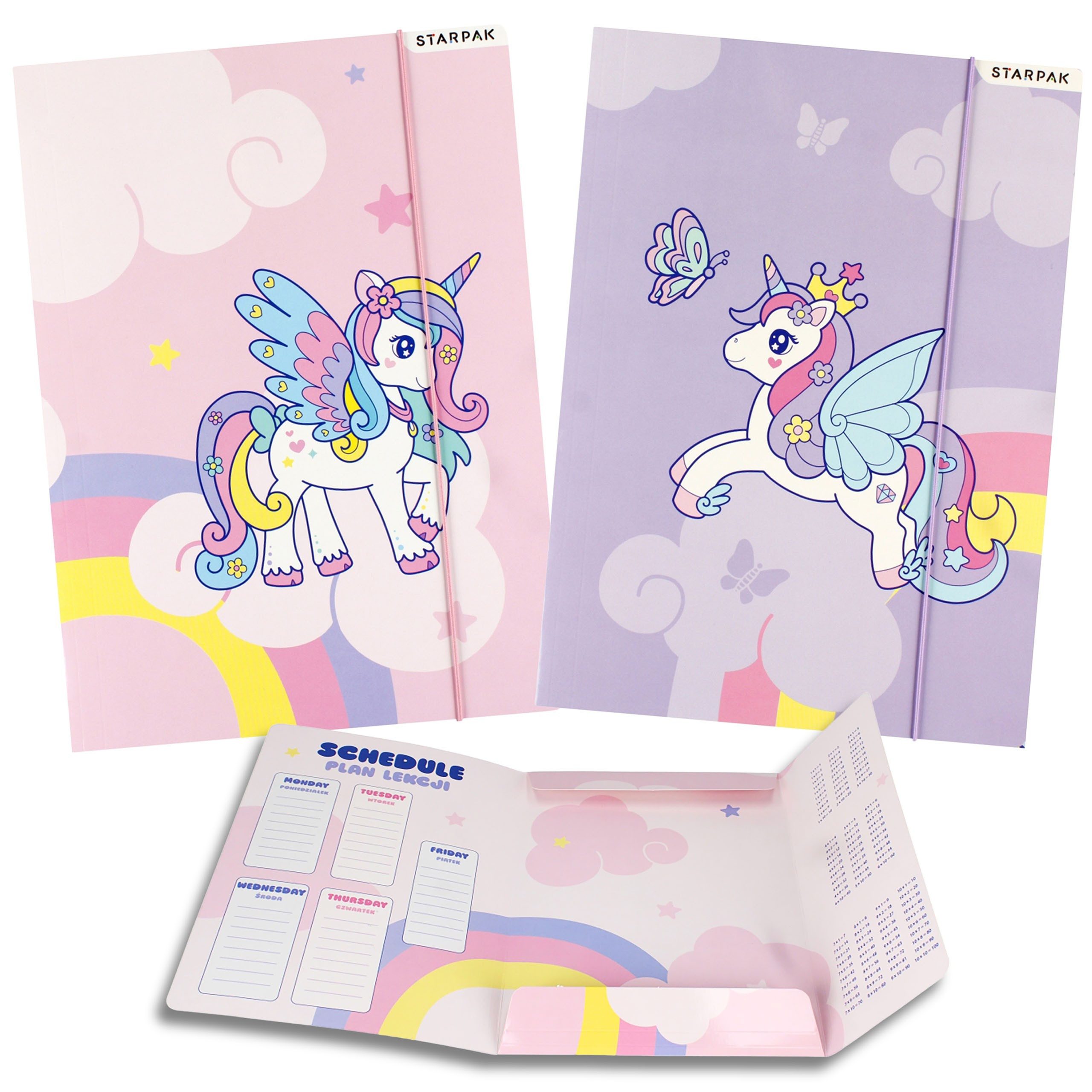 Sarcia.eu Konferenzmappe Einhorn Jurismappe mit Gummizug, rosa A4