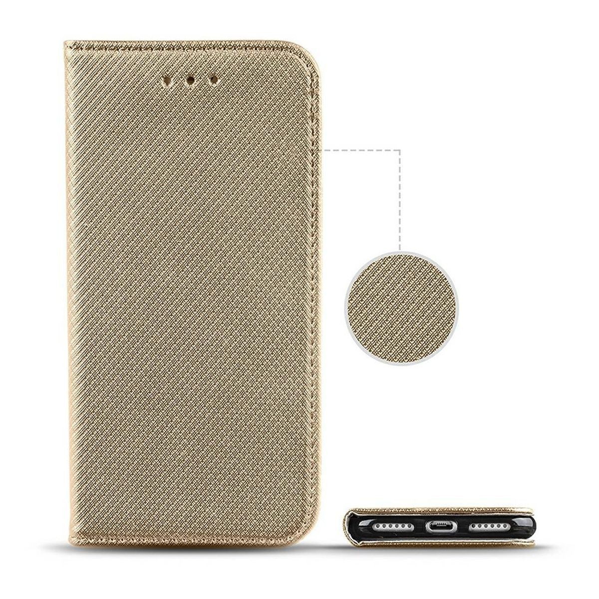 König Design Handyhülle Samsung Galaxy A72, Samsung Galaxy A72 Handyhülle Bookcover Gold