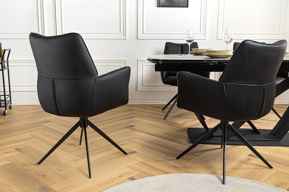 riess-ambiente Esszimmerstuhl PAPILLON schwarz · 360° drehbarer Stuhl mit E günstig online kaufen