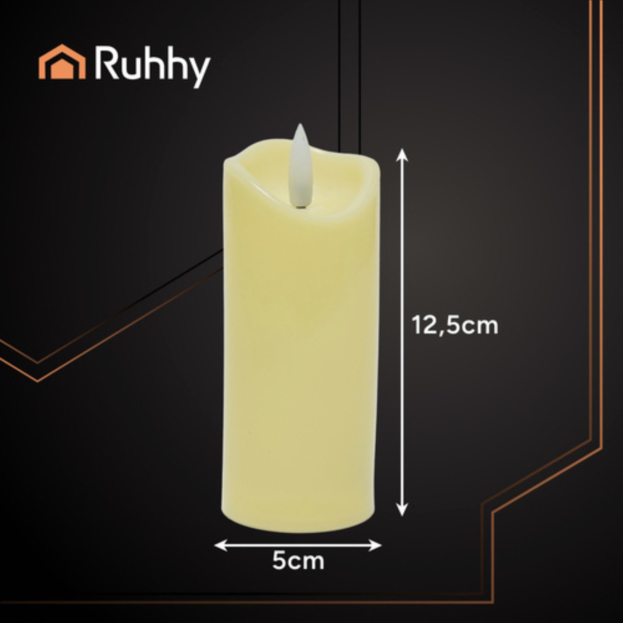 Ruhhy LED-Kerze LED Kerzeneinsatz warmweiß flackernd batteriebetrieben (LED Kerzeneinsätze Set für Grabkerzen Dekoration warmweiß, 4-tlg., 4er LED Kerzeneinsatz Set warmweiß flackernd batteriebetrieben), Flackerlichteffekt LED-Technologie kein offenes Feuer