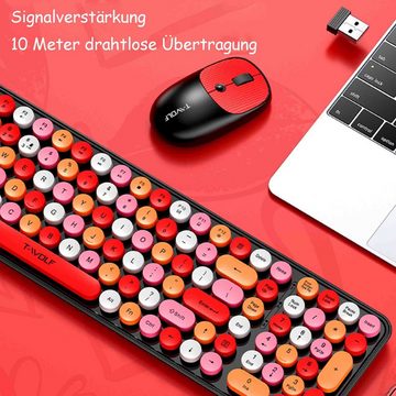 Diida Tastatur,Tastatur- und Maus-Set,Kabellose Tastatur Tastatur- und Maus-Set, 10 Meter drahtlose Übertragung, stabile Verbindung