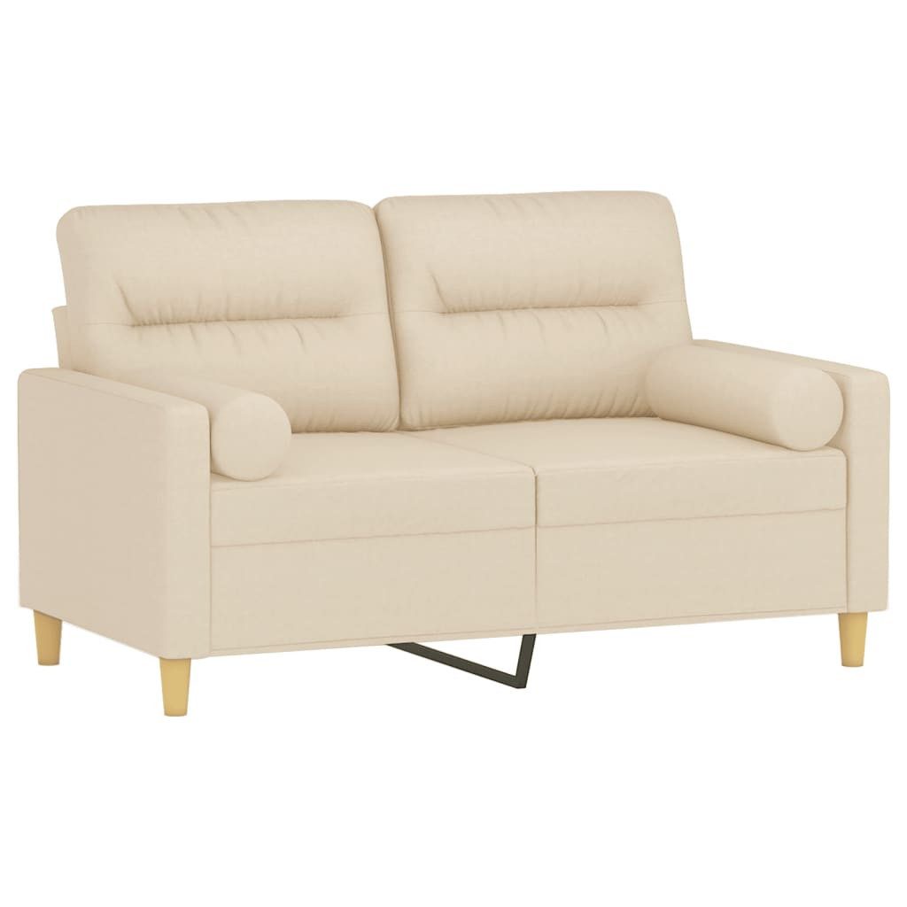 vidaXL Sofa 2-Sitzer-Sofa mit Zierkissen Creme günstig online kaufen