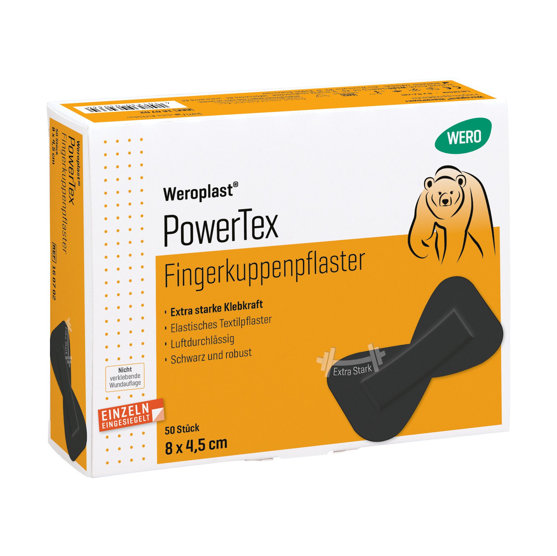 Weroplast® Wundpflaster PowerTex Fingerkuppenpflaster (50 St), Fingerkuppenpflaster