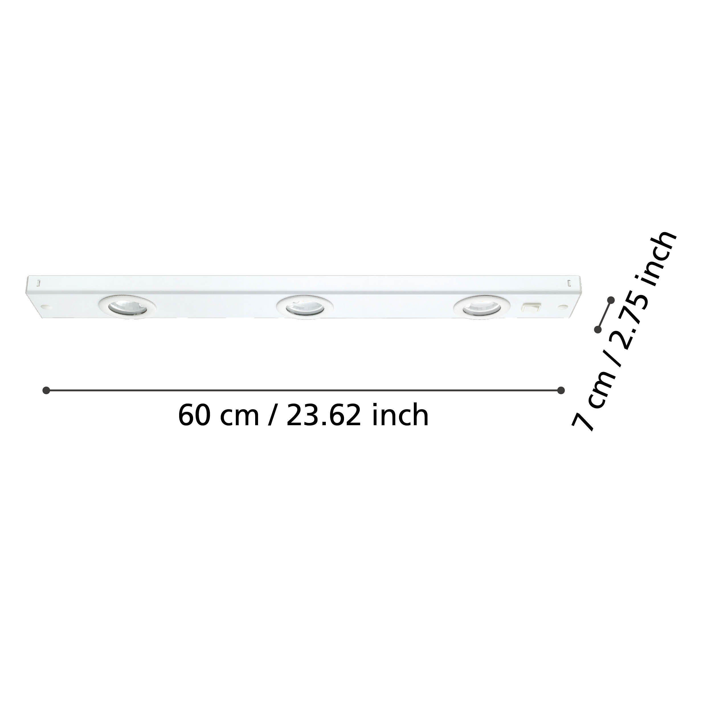 EGLO LED Unterbauleuchte Kob led, Leuchtmittel inklusive, LED Unterbauleuchte, 3 flammige Unterschrankleuchte Küche, Küchenlampe