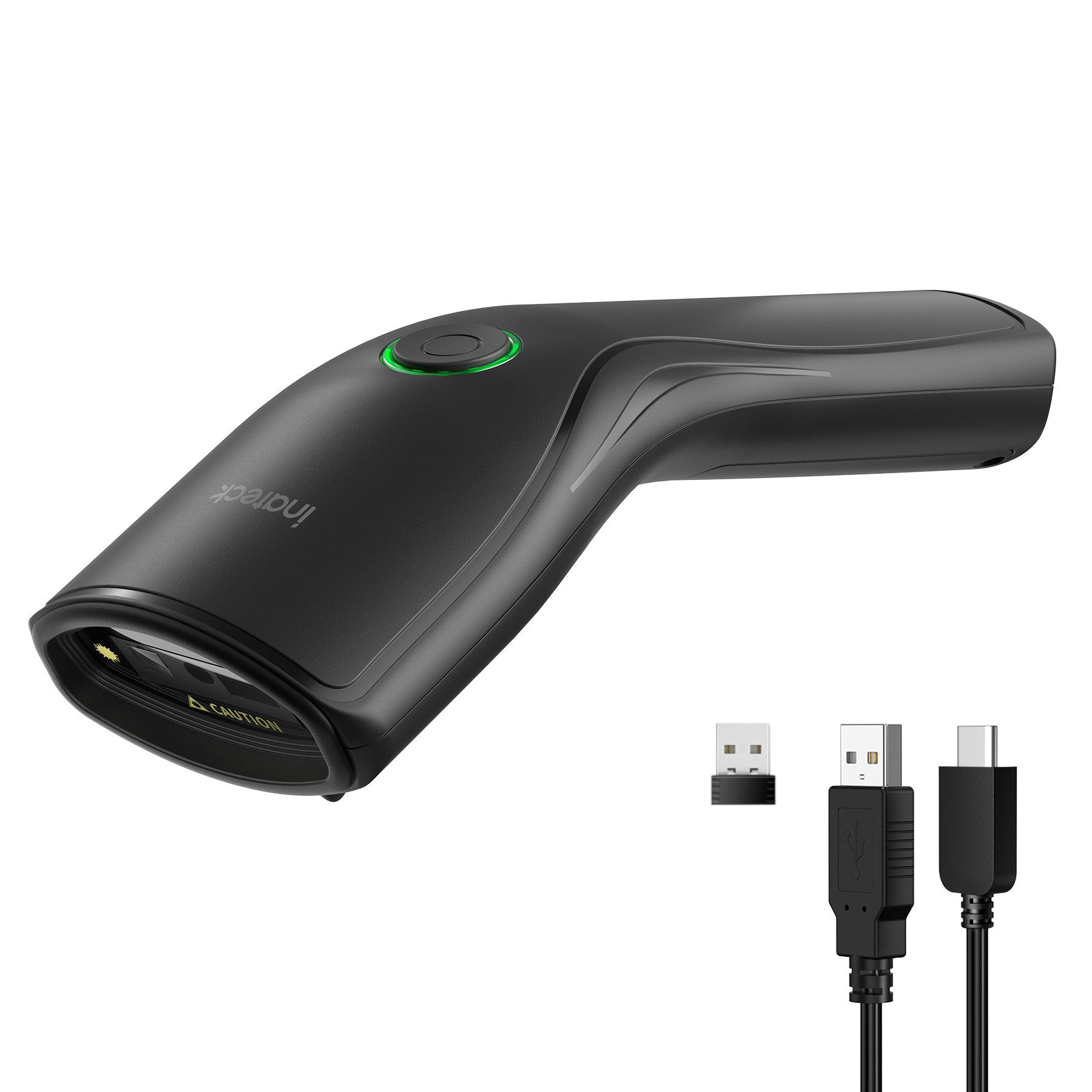 Inateck Barcode Scanner 1D 2D, mit USB und 2.4G, mit Abnehmbarem Akku Handscanner, (Leicht)