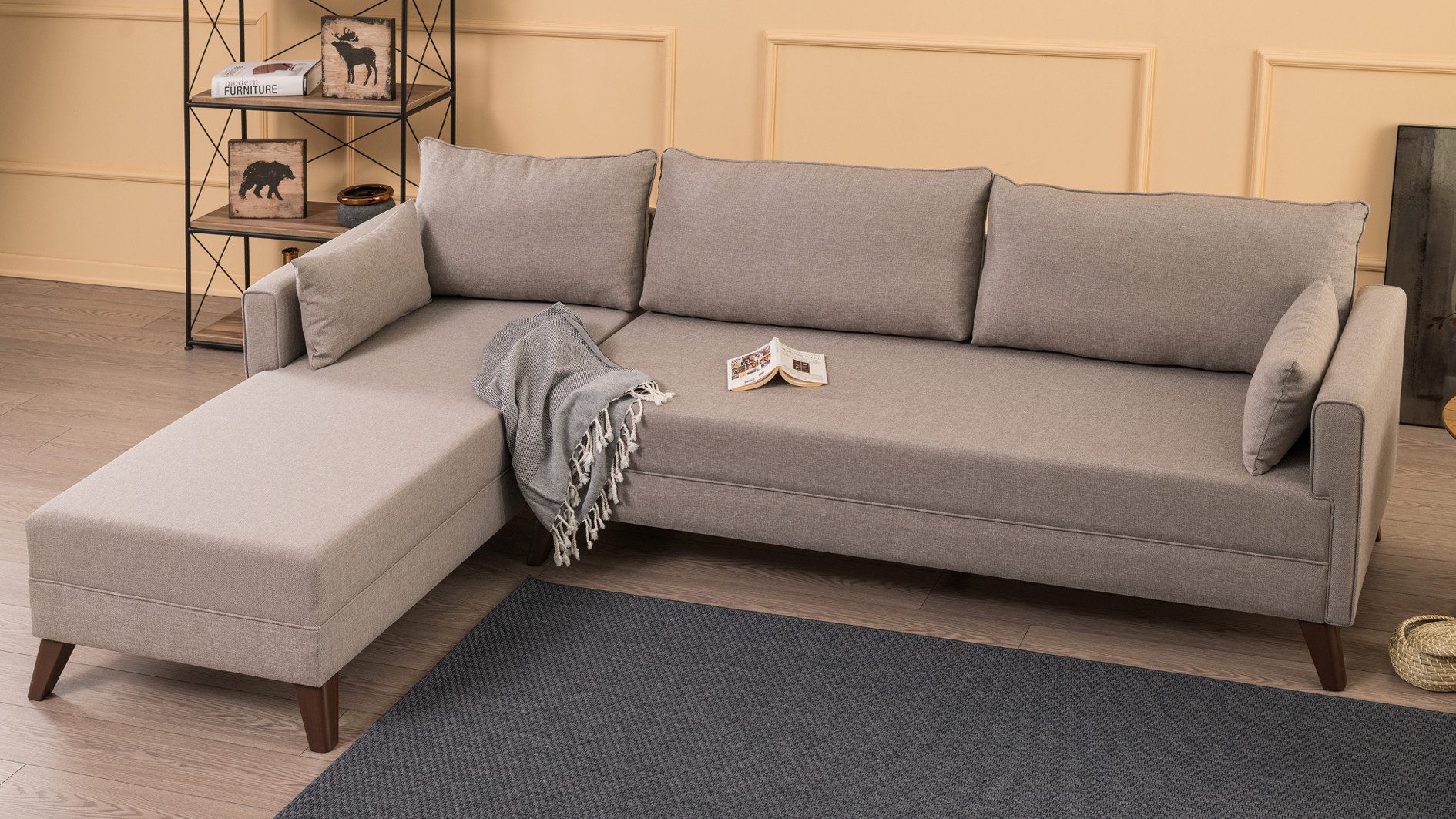 Myhomelando Ecksofa Bella, mit losen Rückenkissen