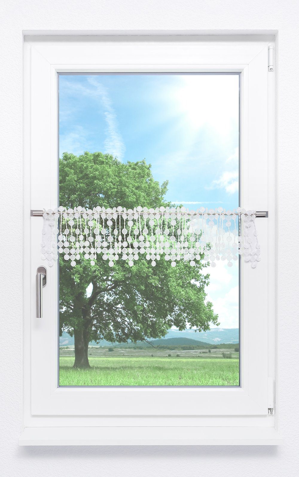 Spitze®, (1 Scheibengardine transparent, HxB St), 18x40cm Plauener Pearl,