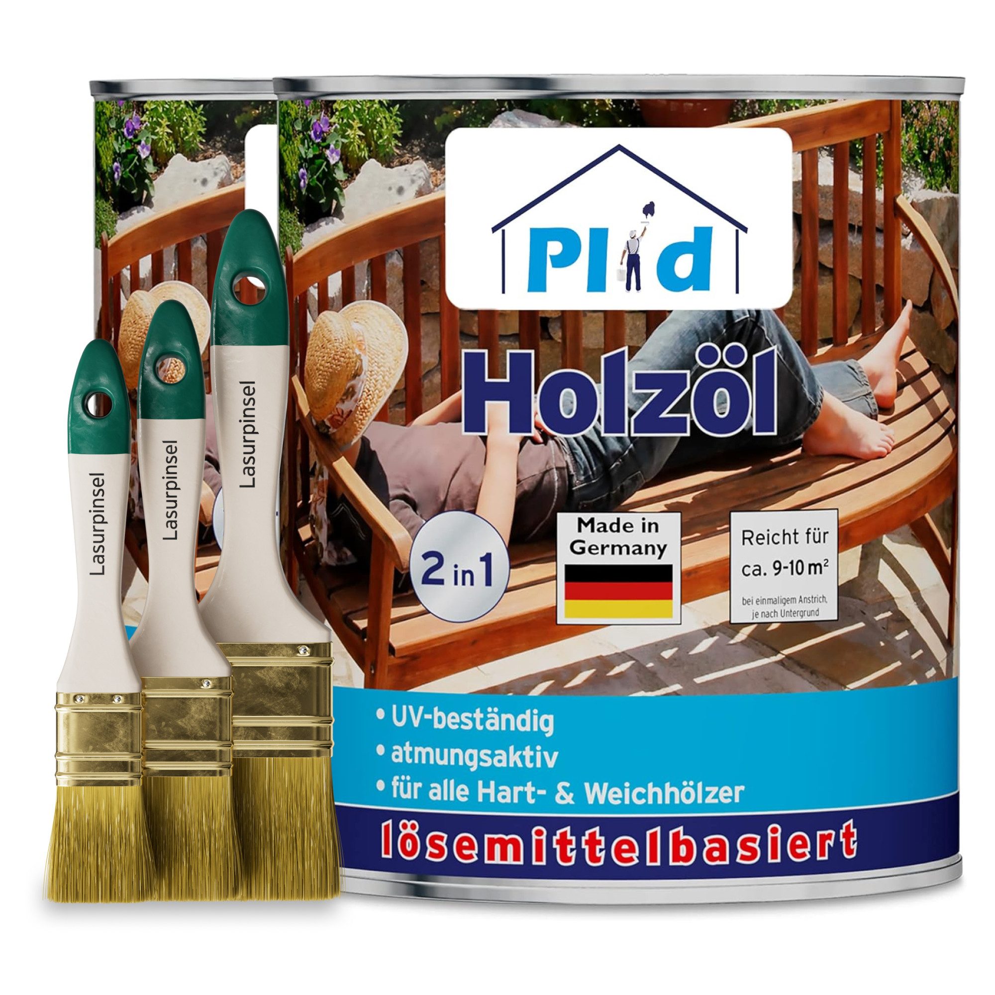 plid Holzöl Premium Holzöl Pflegeöl Holzschutz Imprägnieröl Pinsel