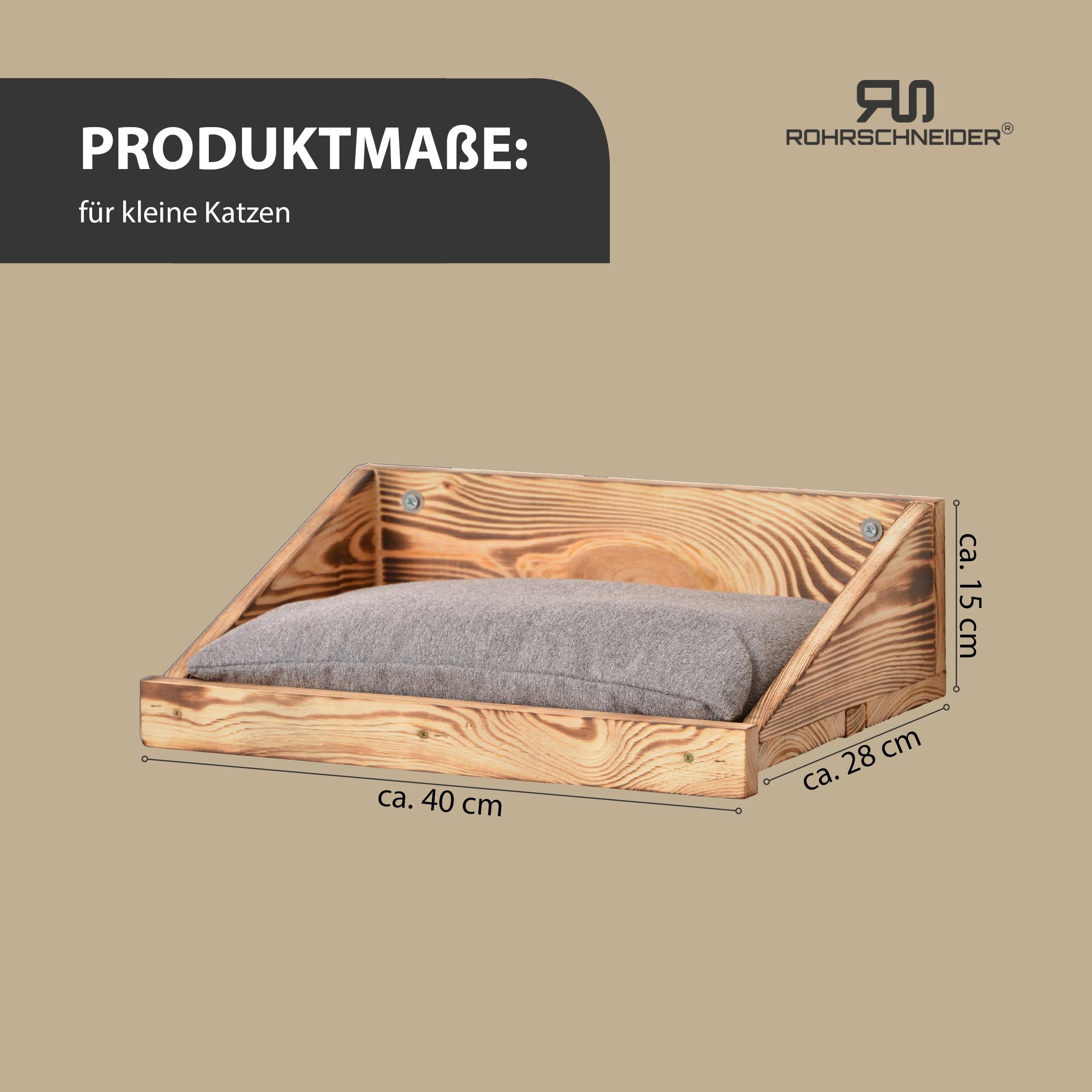 Rohrschneider Katzen-Kletterwand Katzen Kletterstufe mit Kissen Katzentreppe Wandelement Holz