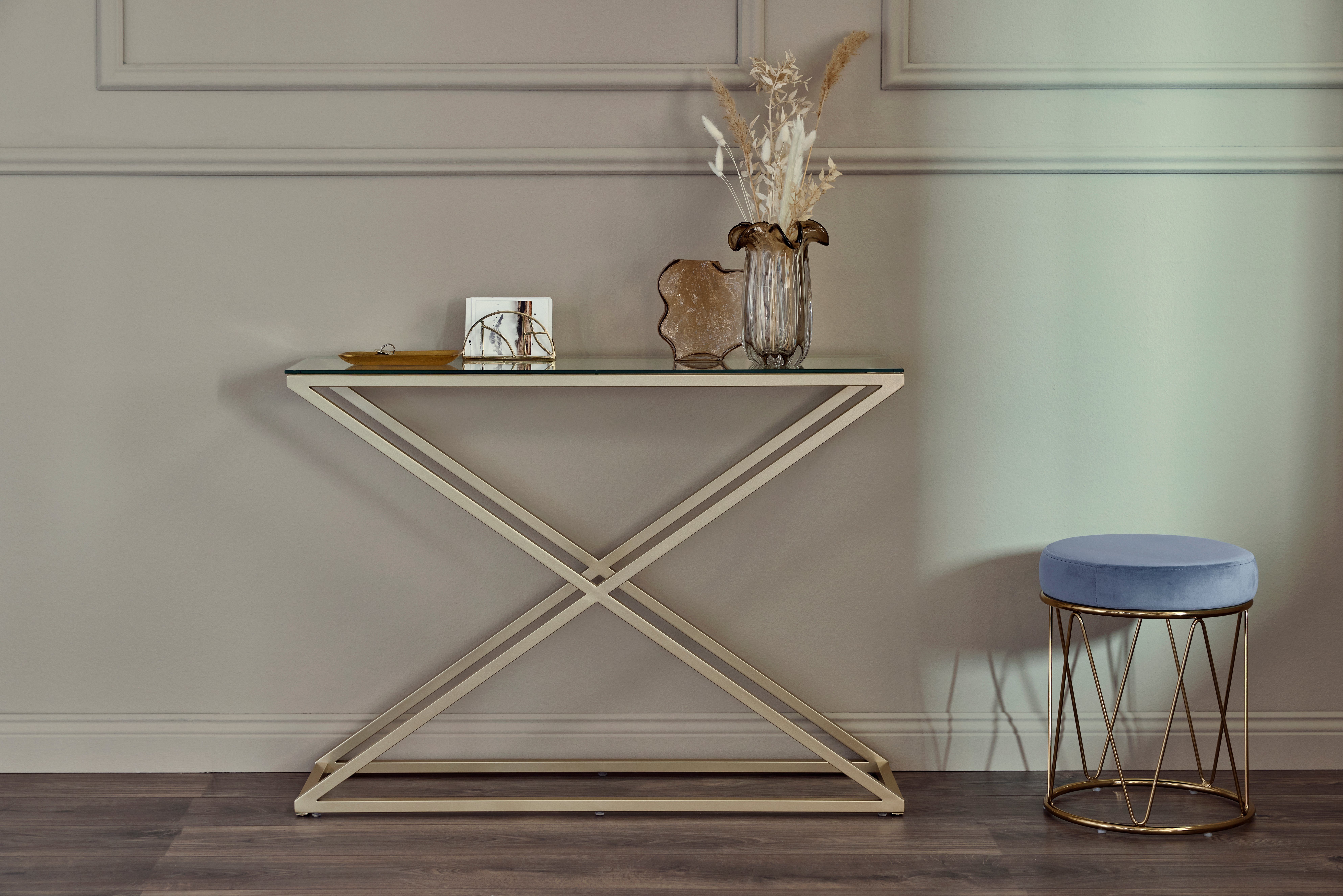 Jahnke Konsolentisch XTRA CONSOLE (1-St), Konsole/Beistelltisch in Gold-Loo günstig online kaufen