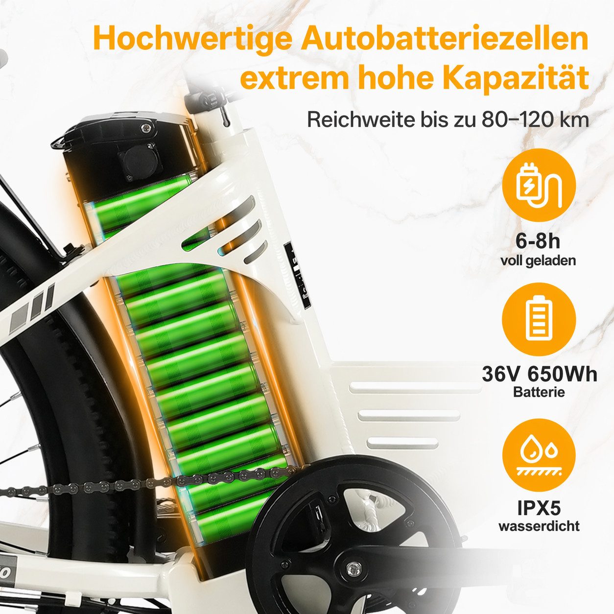 TTGO E-Bike Cityrad 26 Zoll Elektrofahrrad, 80-120km, Federgabel und Federsattelstütze, 7 Gang SHIMANO, Kettenschaltung, Heckmotor, 650 Wh, (bis zu 125kg, für ca. 160–185cm), 5 Stufen, Farbdisplay, Frontkorb, Gepäckträger, für Damen Herren