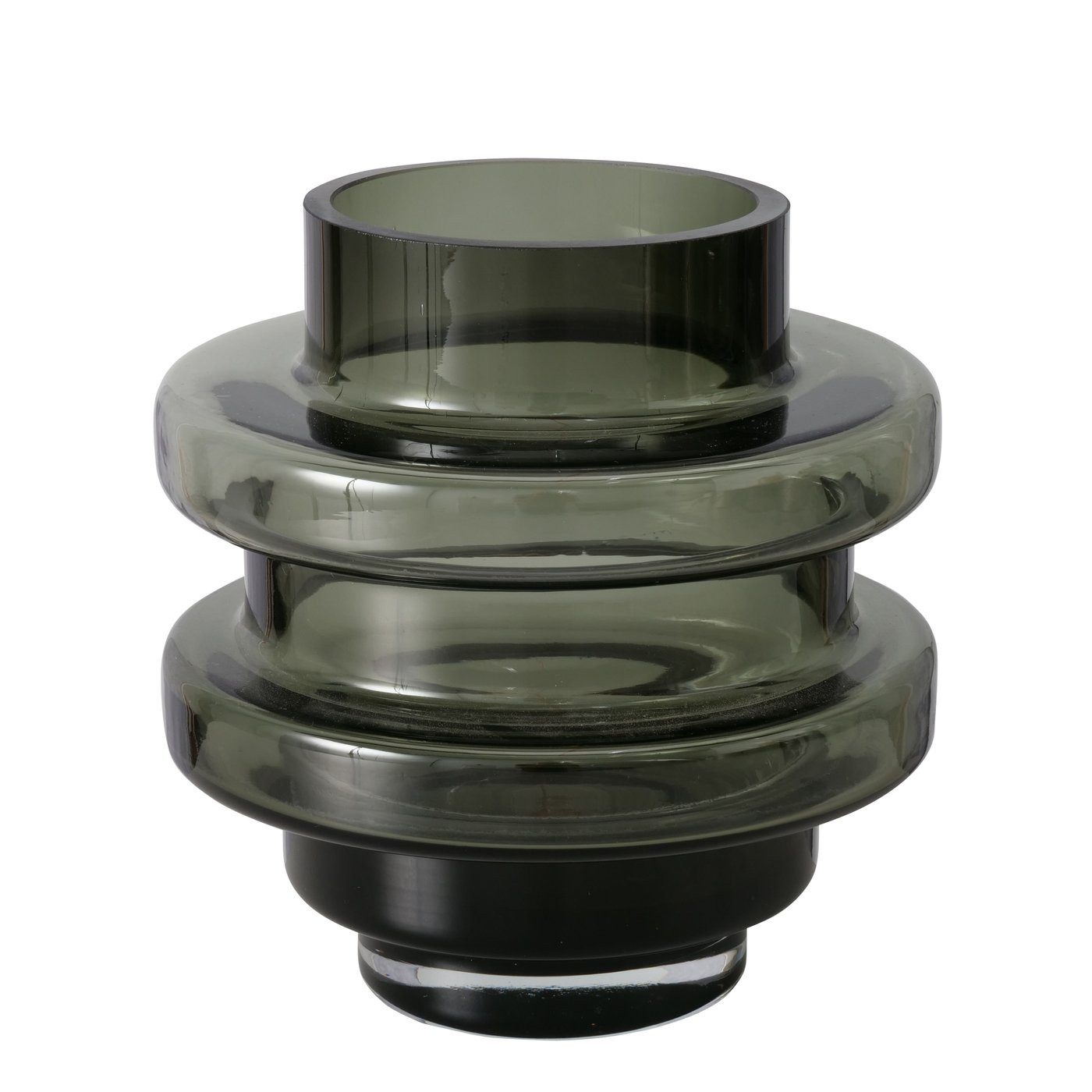 BOLTZE Dekovase Vase Cytra, 17,8 cm hoch, dunkelgrau, Glas, 2048482