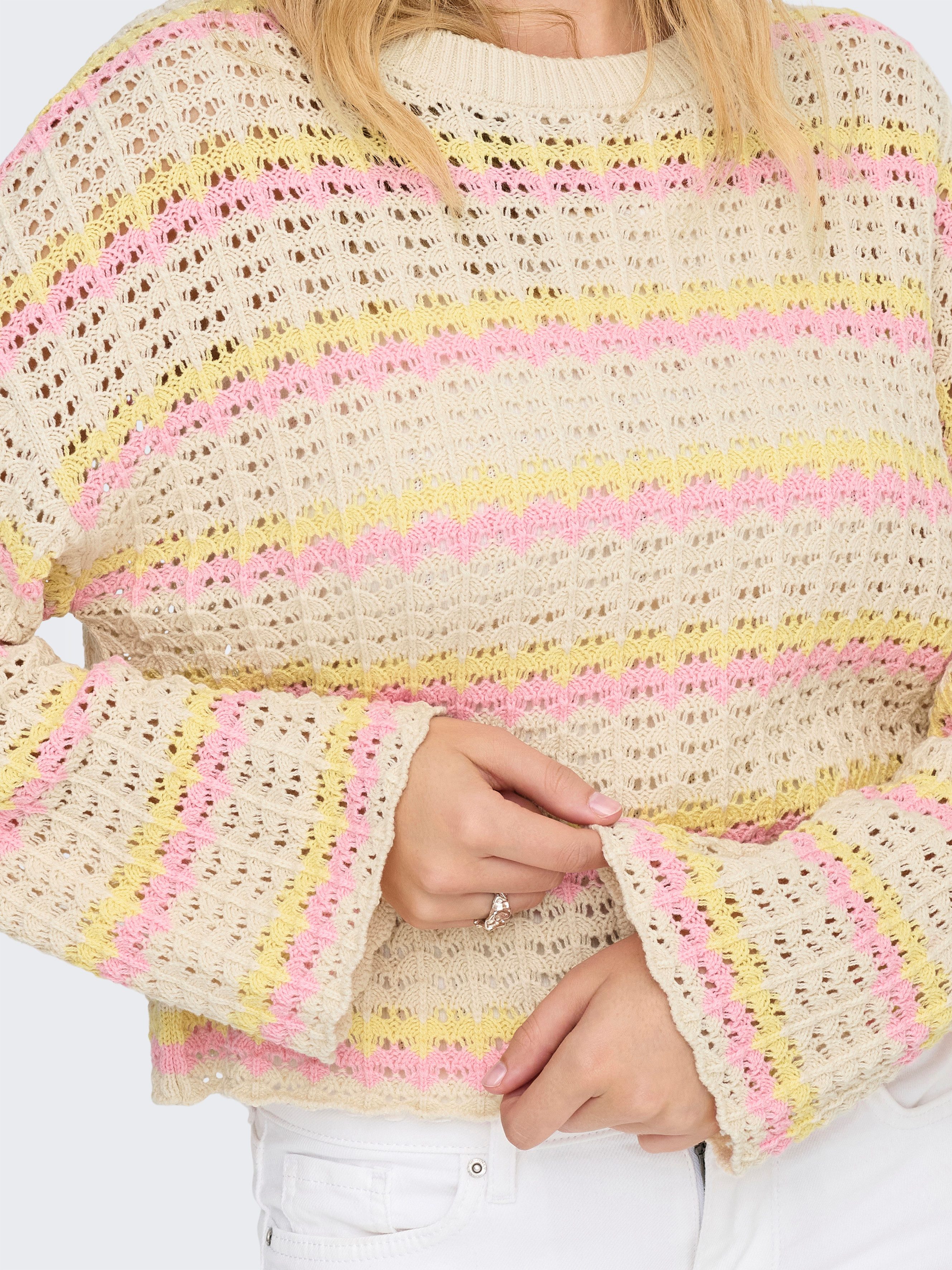 ONLY Rundhalspullover ONLASA LS SHORT O-NECK CC KNT