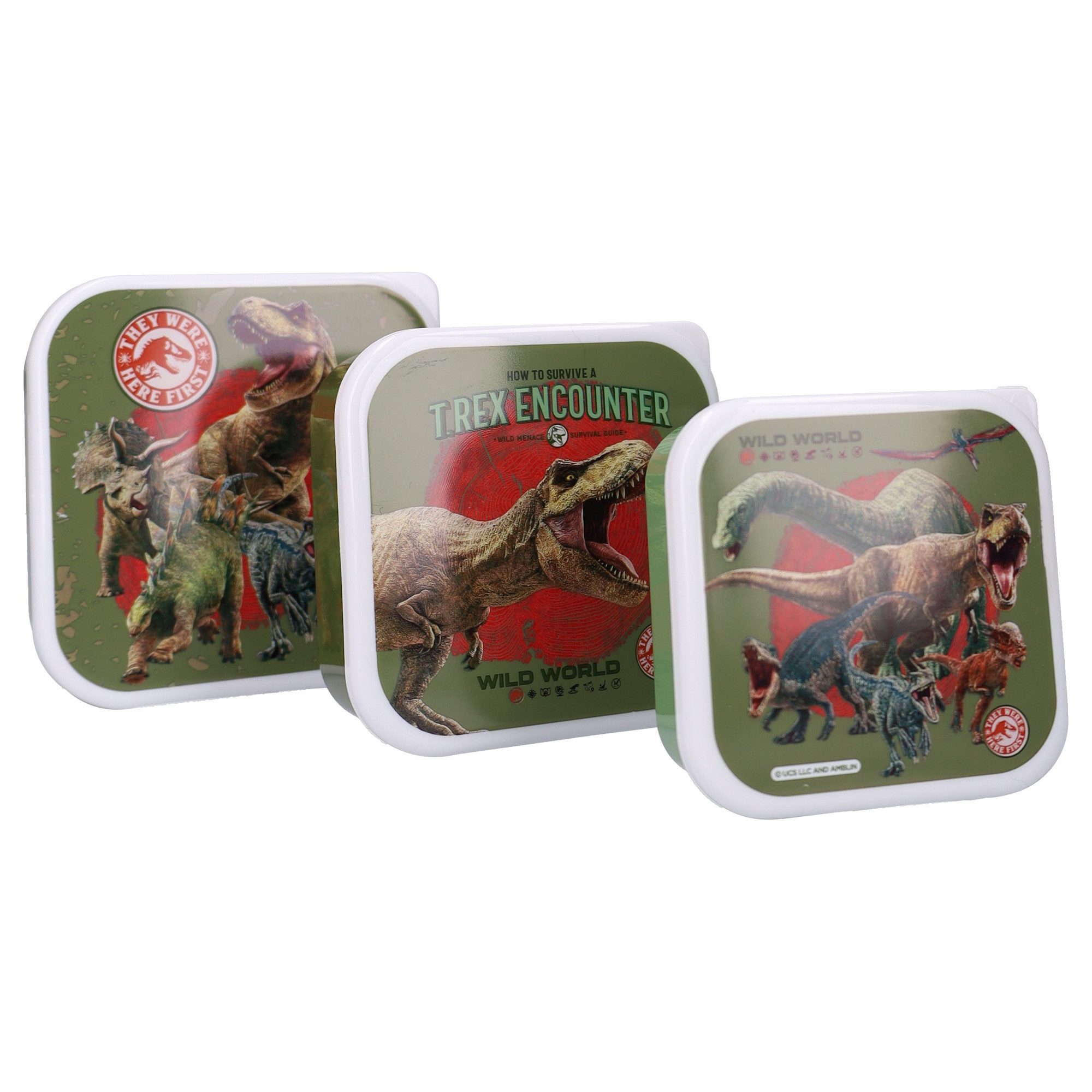 Jurassic World Lunchbox Lunchbox Set Kinder Snackbox Brotdose Dino Aufbewahrung