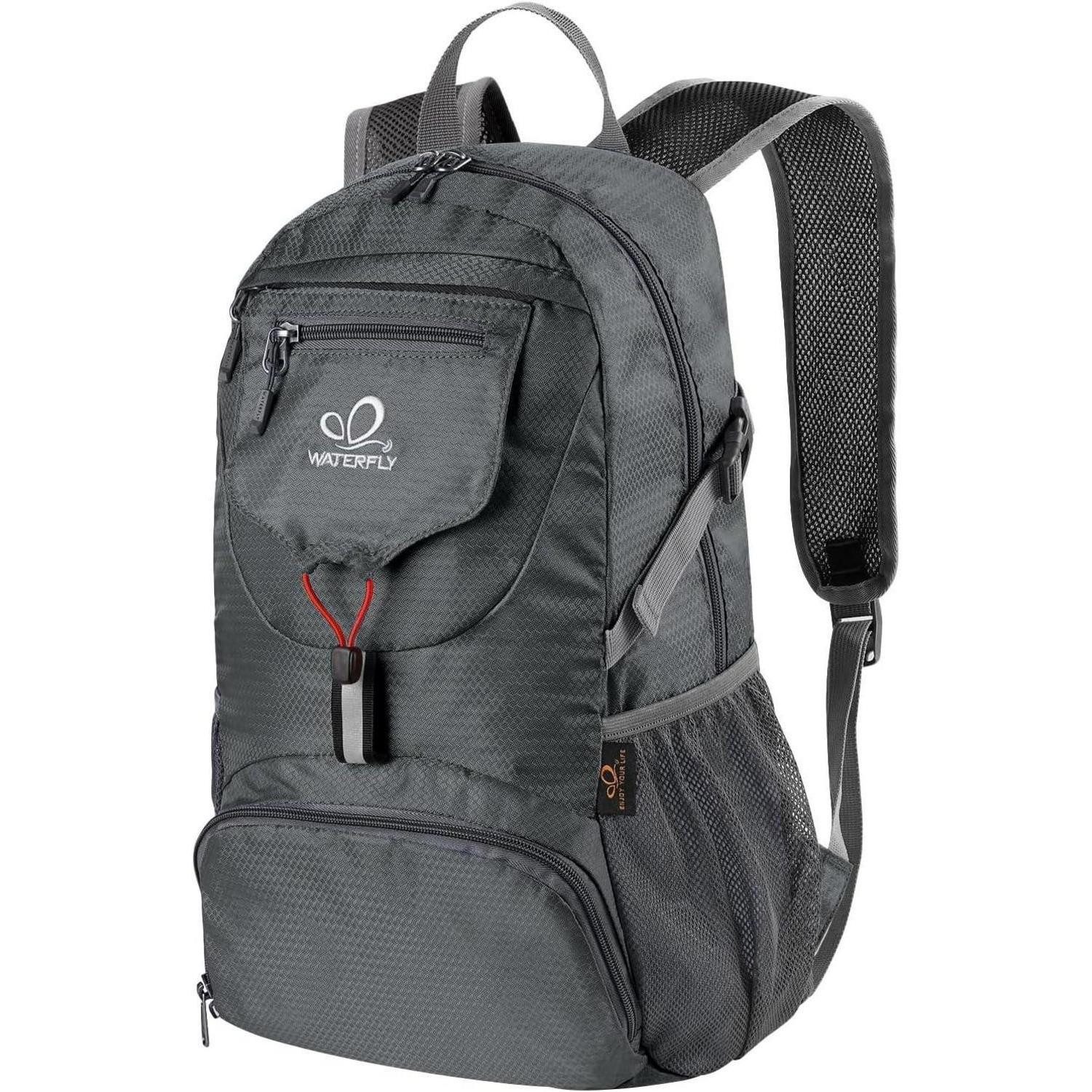 Wanderrucksack Ultraleichter Faltbarer 20L Rucksack Grau Outdoor Trekking Wandern