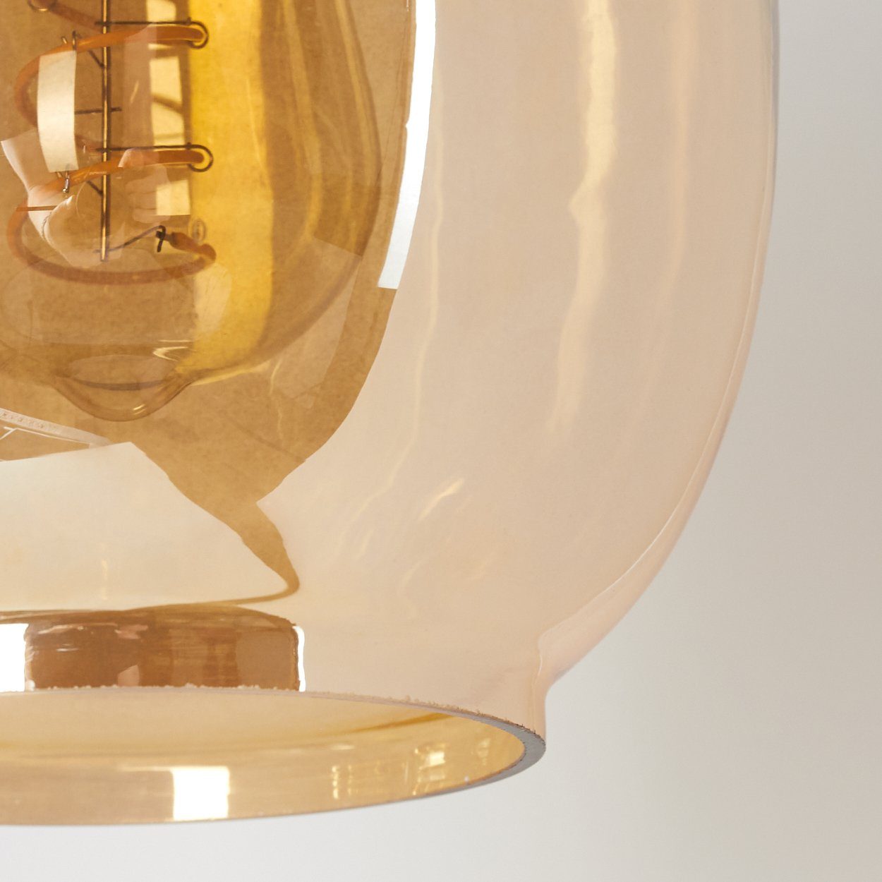 hofstein Hängeleuchte Hängelampe, Echtglas Gold-/Altsilber-/Bernsteinfarben, Leuchtmittel, ohne Höhe max. »Trivero« Pendelleuchte 7xE27 150cm, (17cm), mit Metall/Glas, aus Schirmen