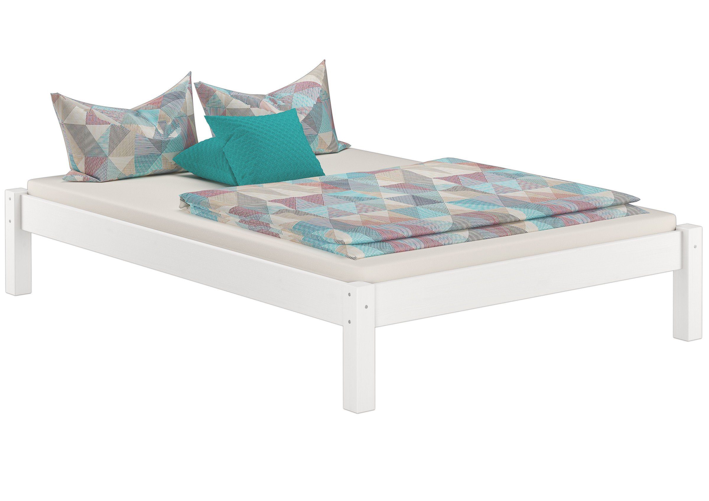 ERST-HOLZ Bett Weißer Bettrahmen 140 x günstig online kaufen