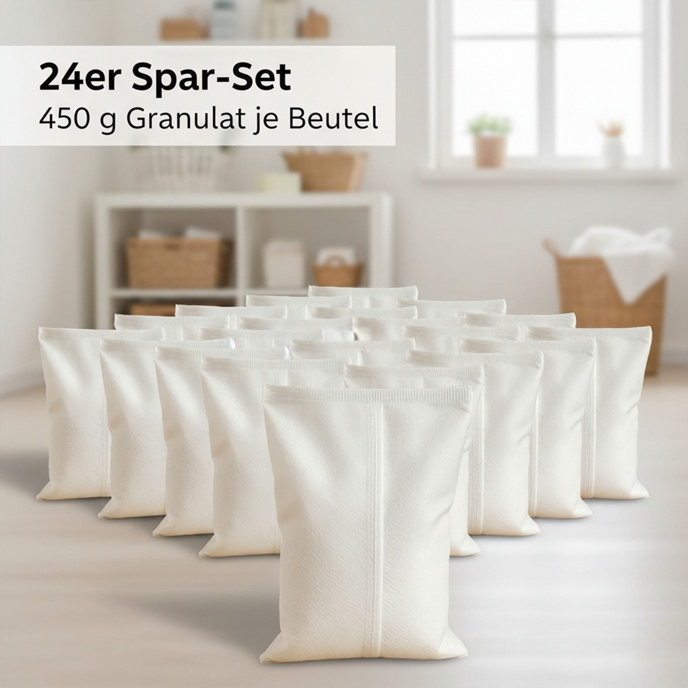 BigDean Granulat-Luftentfeuchter 24er Set Luftentfeuchter Nachfüllpack, Tank 0 l, Stromlos, Granulat-Entfeuchter, Nachfüllpackung