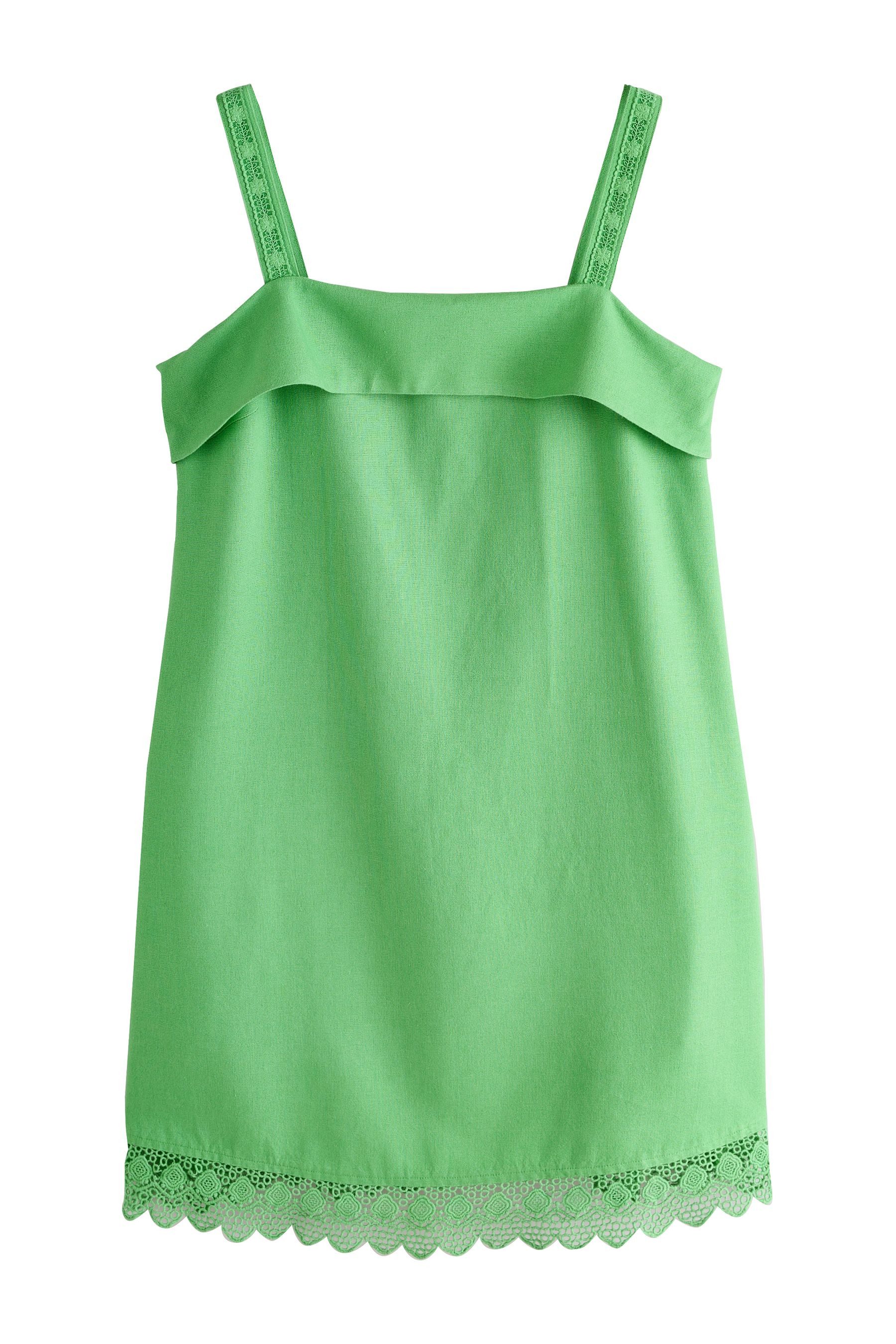 Next Trägerkleid Sommer-Minikleid mit schmalen Trägern und Umschlag (1-tlg)