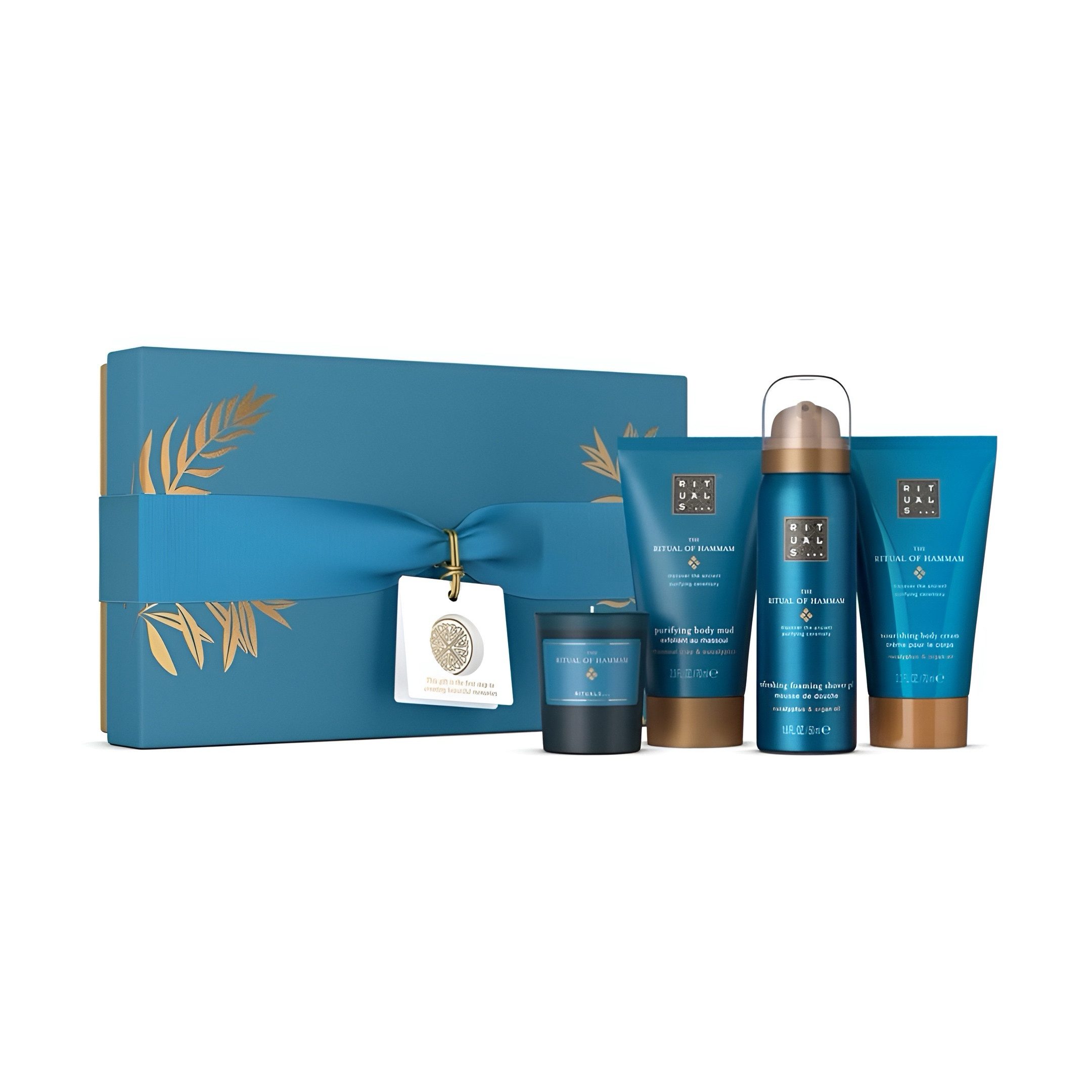 Pflege-Geschenkset Ritual of Hammam S - Duschgel, Körpercreme, Duftkerze, Aromatherapie.