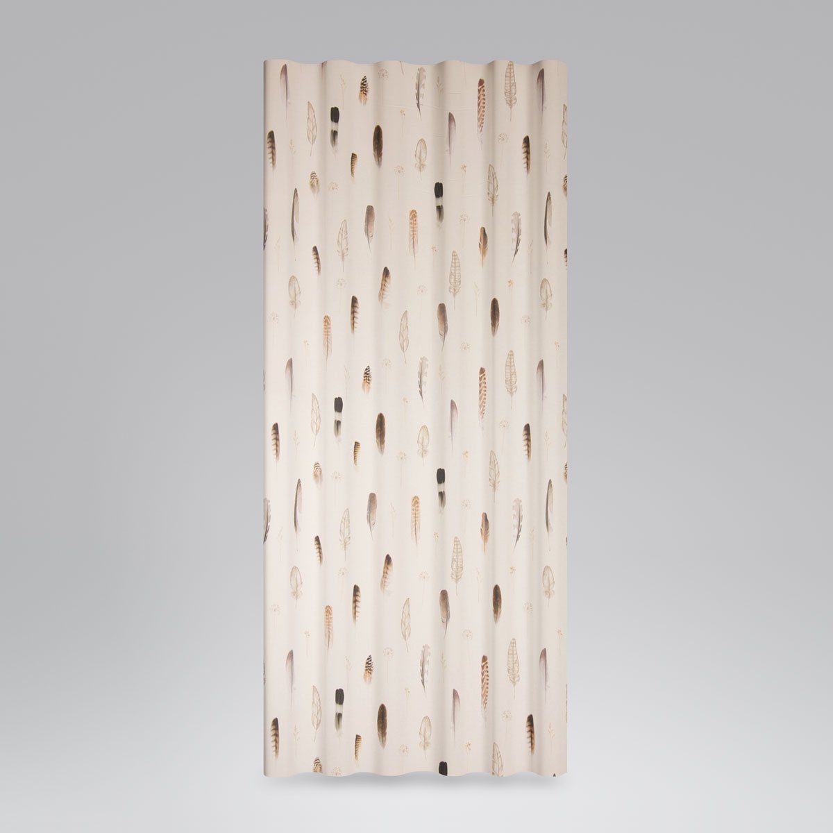 SCHÖNER LEBEN. Vorhang SCHÖNER LEBEN. Vorhang Digitaldruck Federn creme braun 245cm, Smokband, blickdicht, Baumwolle, Digitaldruck