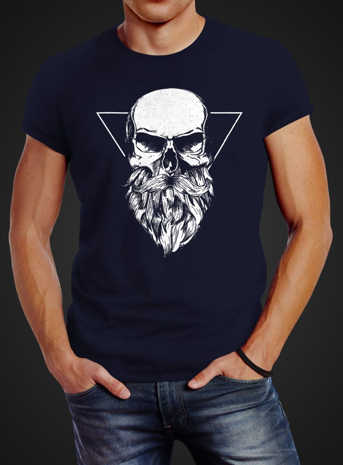 Neverless Print-Shirt Herren T-Shirt Totenkopf mit günstig online kaufen