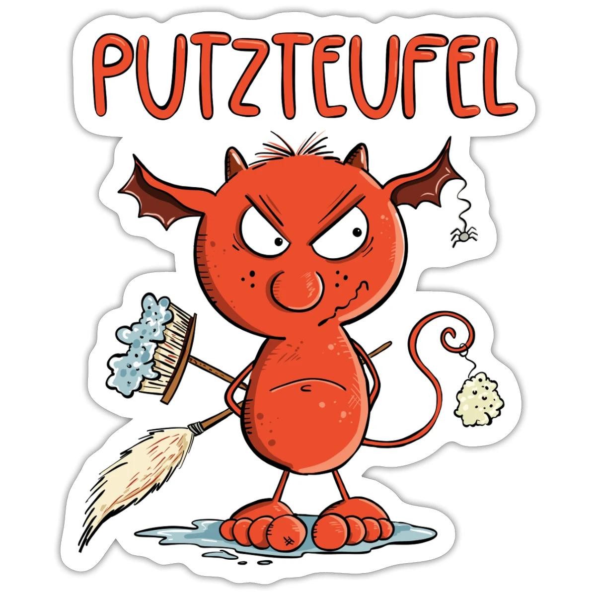Spreadshirt Aufkleber Putzteufel Putzen Hausarbeit Reinigung Sticker Aufkleber