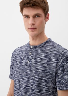 s.Oliver Kurzarmshirt T-Shirt mit Henleyausschnitt Garment Dye, Blende