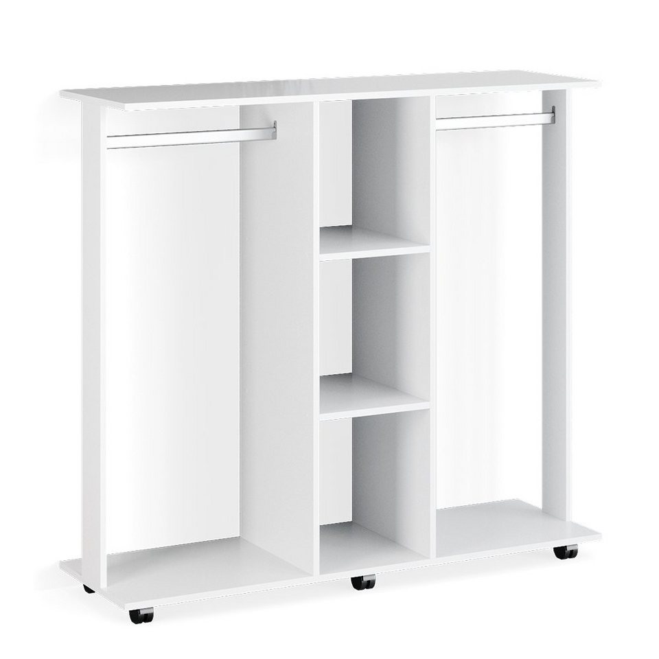 vicco kleiderschrank robbie, weiß, 130 x 120 cm