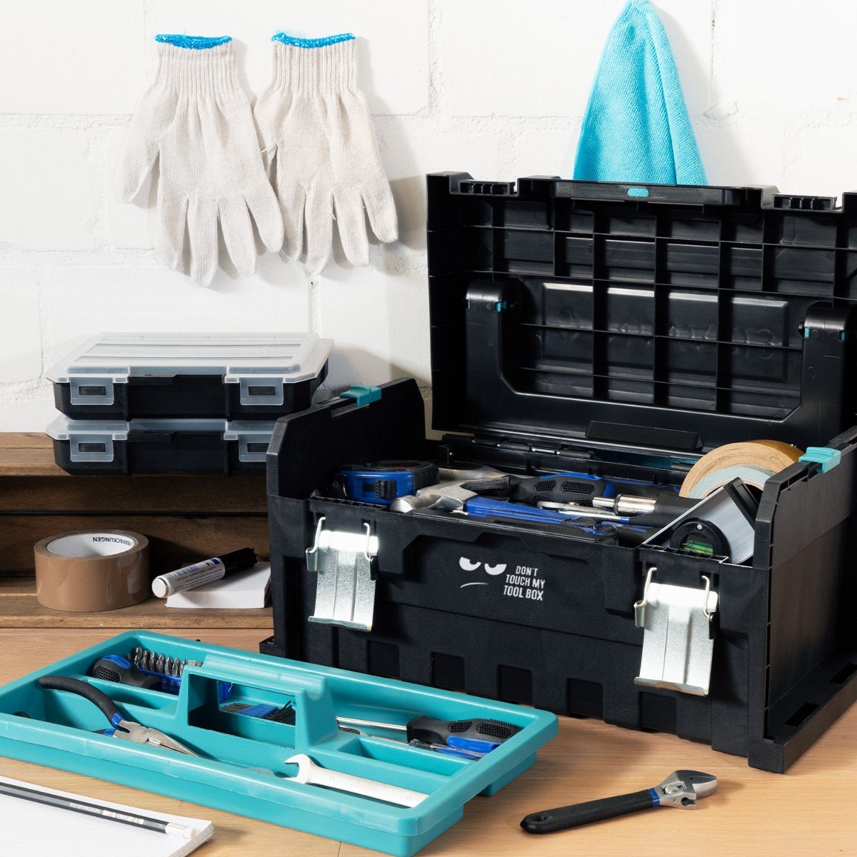 leer, Werkzeugkoffer Organizer-Boxen" abnehmbaren Box Navaris Werkzeugkoffer mit 20