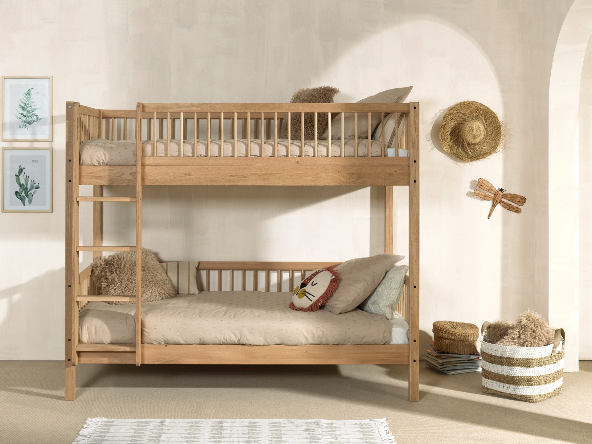 Etagenbett Eiche massiv, Made in Europe, langlebige Qualität
