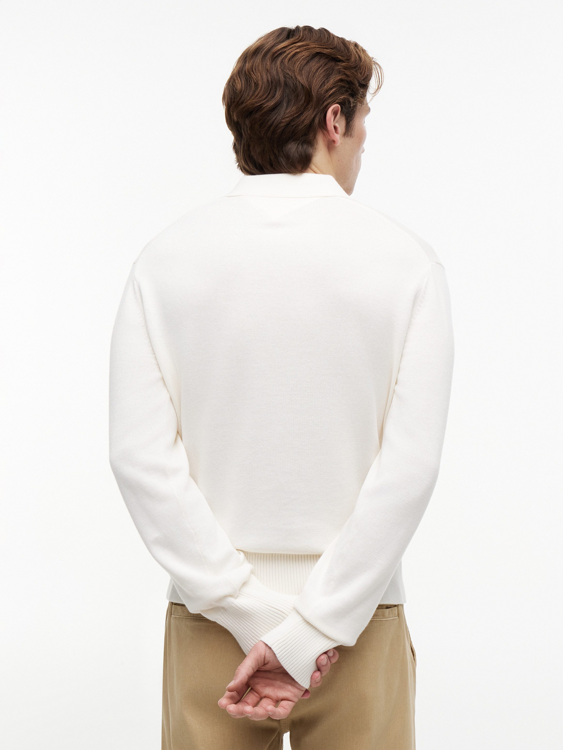 Tommy Jeans Polokragenpullover TJM SLIM ESSENTIAL POLO SWEATER mit Logostickerei
