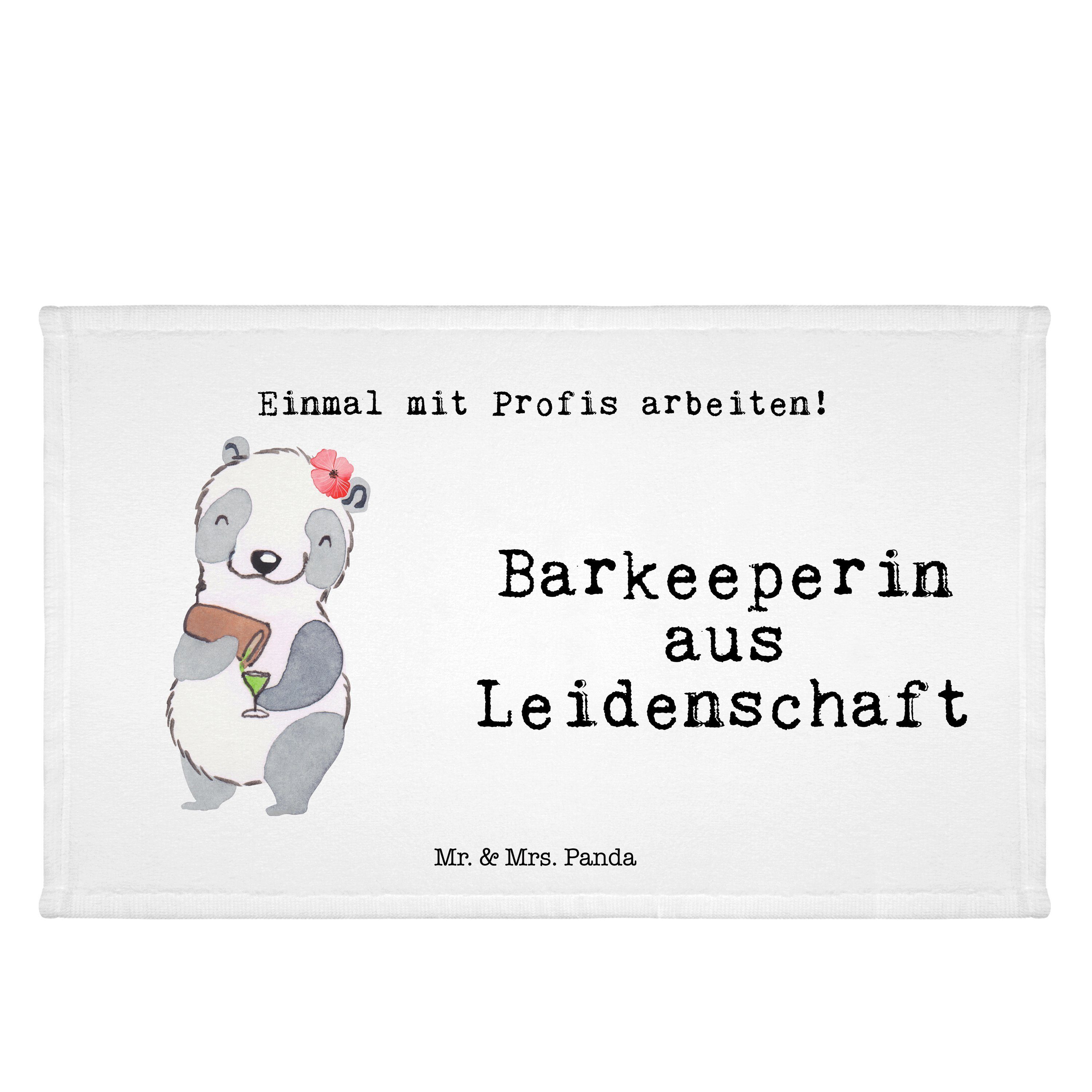 Mr. & Mrs. Panda Handtuch Barkeeperin aus Leidenschaft - Weiß - Geschenk, Barfrau, Reisehandtuc, (1-St)