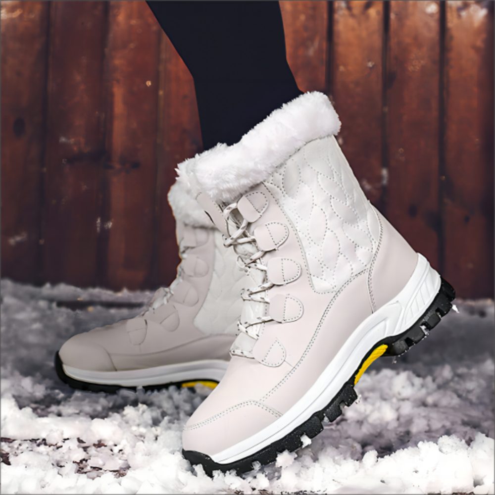 HUSKSWARE Schneeschuhe (Outdoor-Schneestiefel, Warme schön Wanderschuhe, rutschfest, Warm Beige und High-Top-Schuhe), Stilvoll und