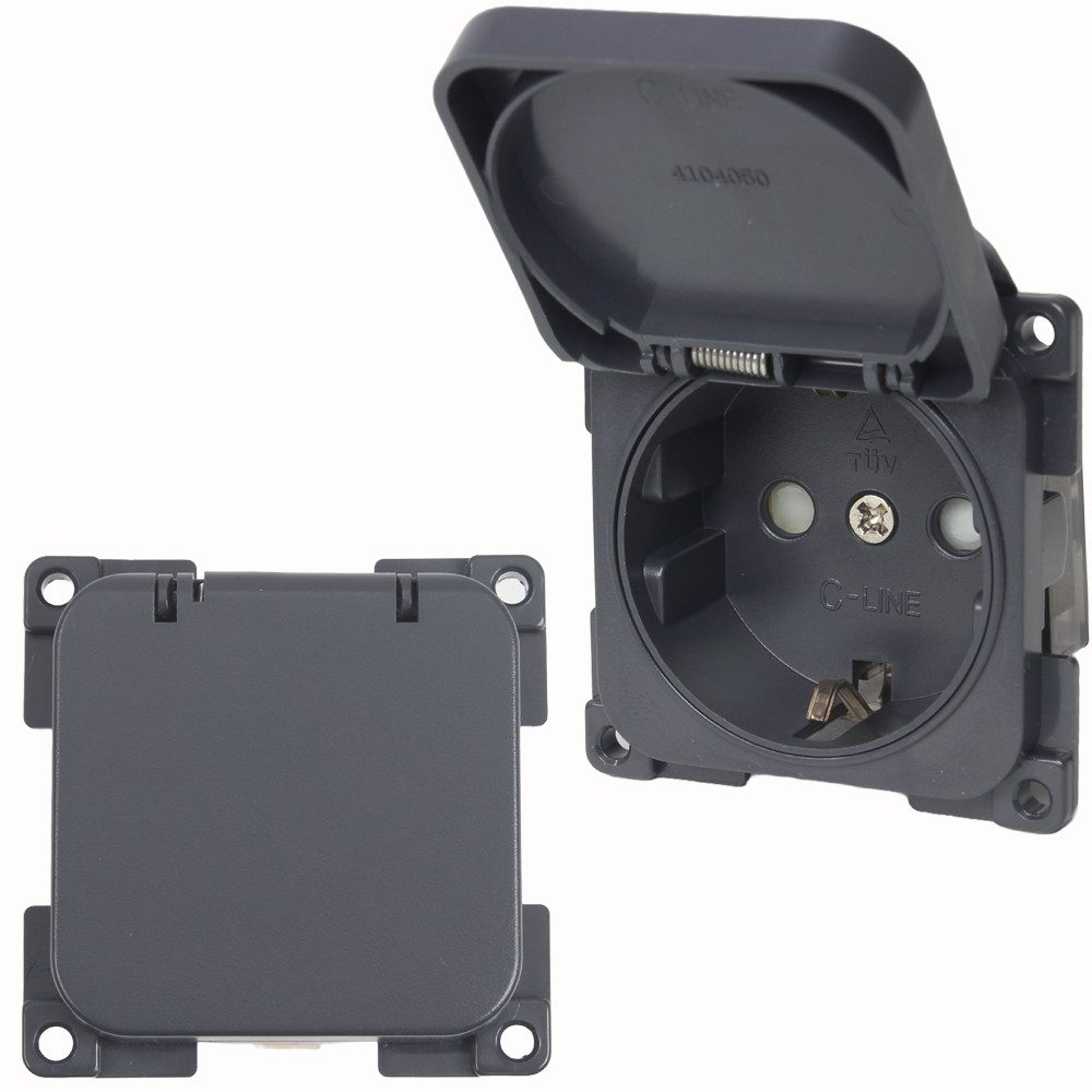 HABA B.V. Steckdose C-Line Presto Inprojal CBE Schuko Steckdose + Klappdeckel 220/230Volt