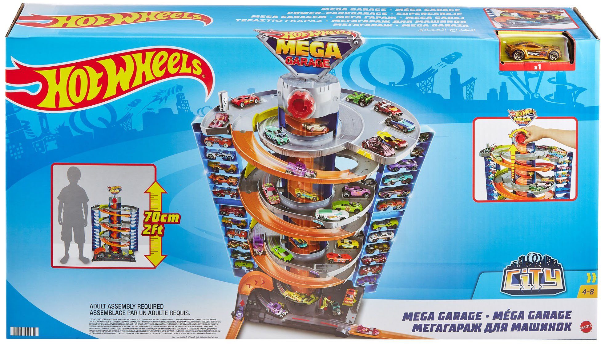 Spiel-Parkgarage City 1 und Wheels inkl. Parkgarage Spielset, Zubehör Spielzeugauto Hot