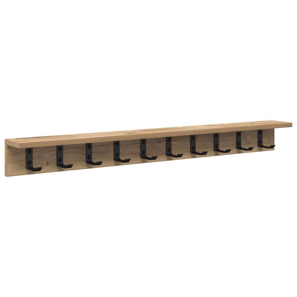 vidaXL Garderoben-Set 100 x 10,5 x 10,5 cm Garderobenständer aus Holz mit Regal für Wandmont