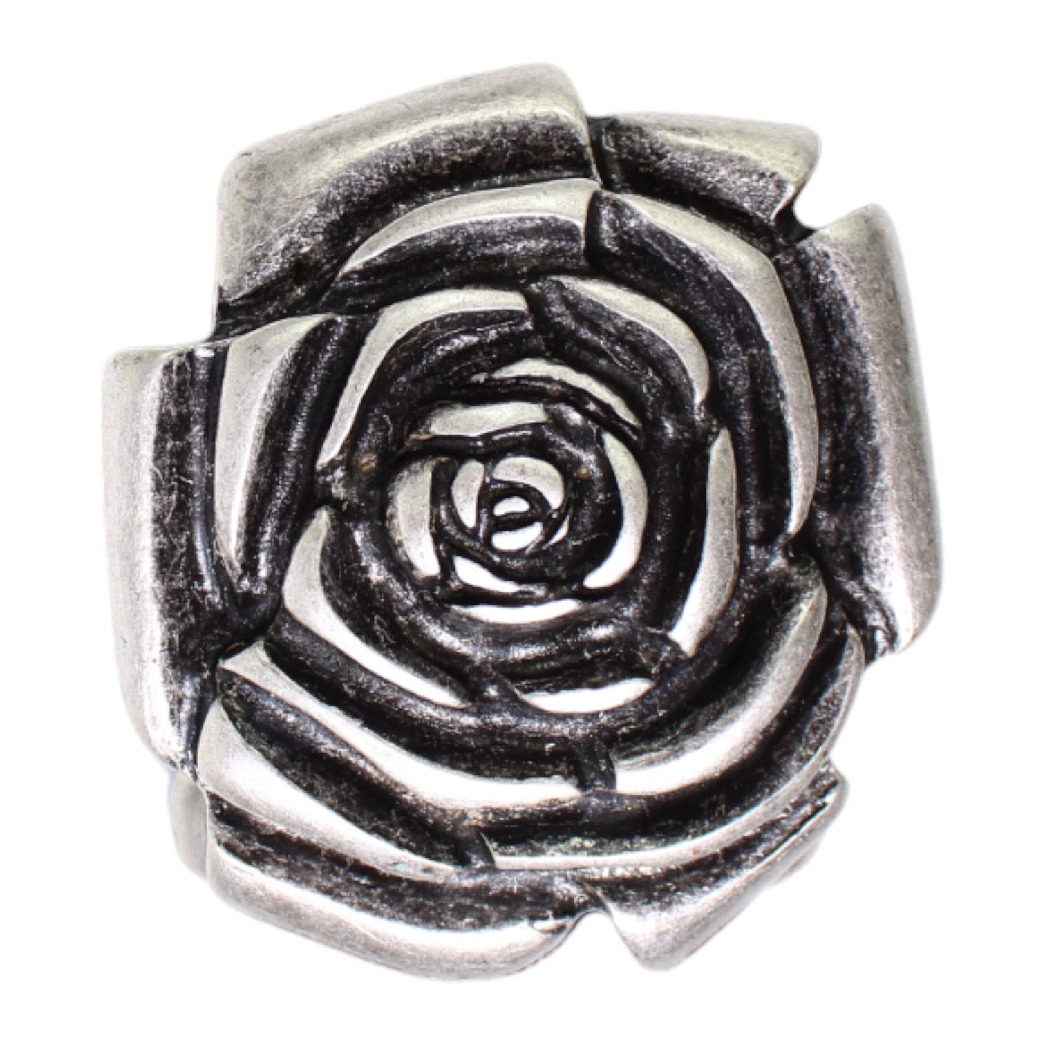 FRONHOFER Gürtelschnalle 17888 (1-St) Gürtelschnalle, Schmuckschnalle Rosenblütenform, 4 cm, echt versilbert