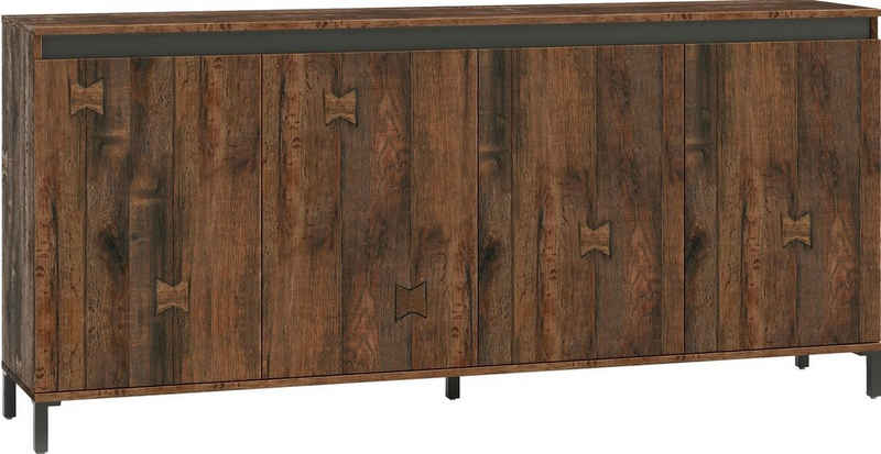 freiraum Sideboard GENIO industrial, in Eiche, Holzwerkstoff - 184x84x40cm (BxHxT)