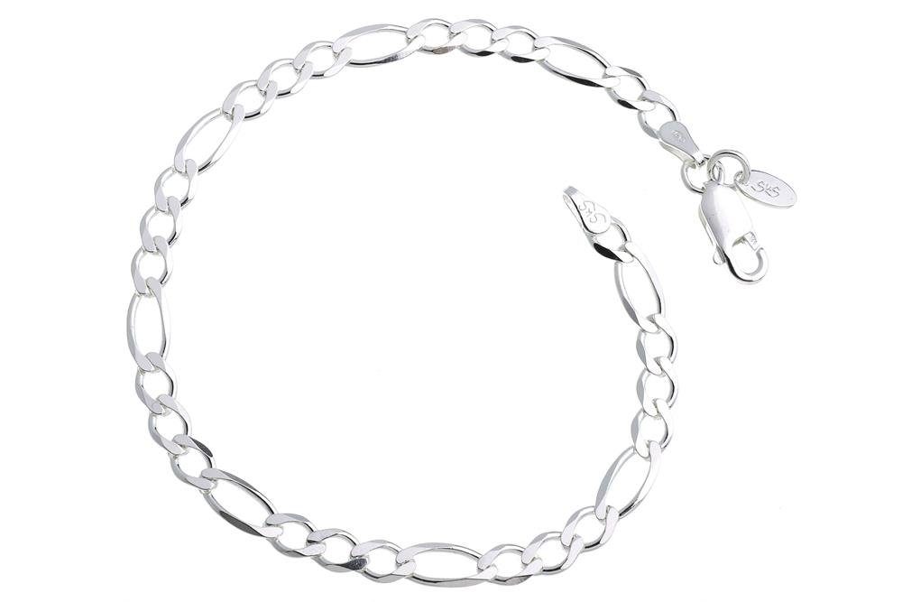 Silberkettenstore Silberarmband Figarokette Armband 4,5mm - 925 Silber, Län günstig online kaufen