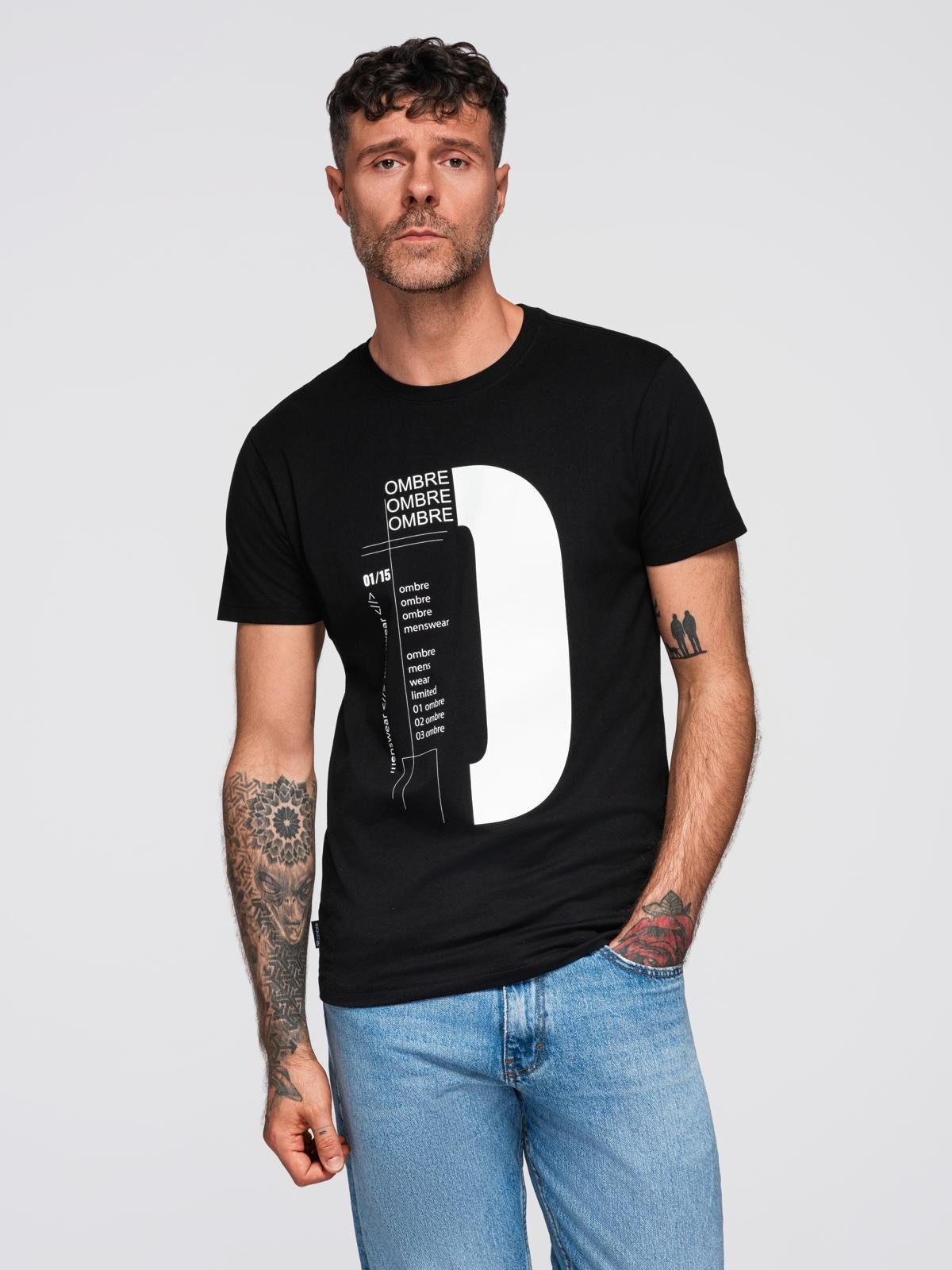 OMBRE Print-Shirt Herren-T-Shirt mit großem Print