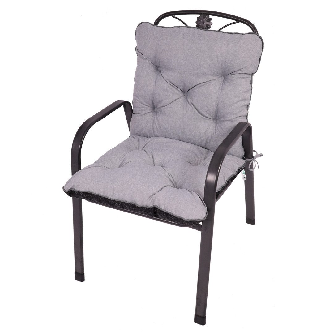 TexDeko Sitzauflage Ecolen Niedriglehner 40 x 40 x 40cm - gesteppte Gartenstuhl-Auflage, (1× Gartenstuhl-Auflage (80 × 40cm), UV-Beständig, Wasserabweisend mit Anti-Rutsch Boden