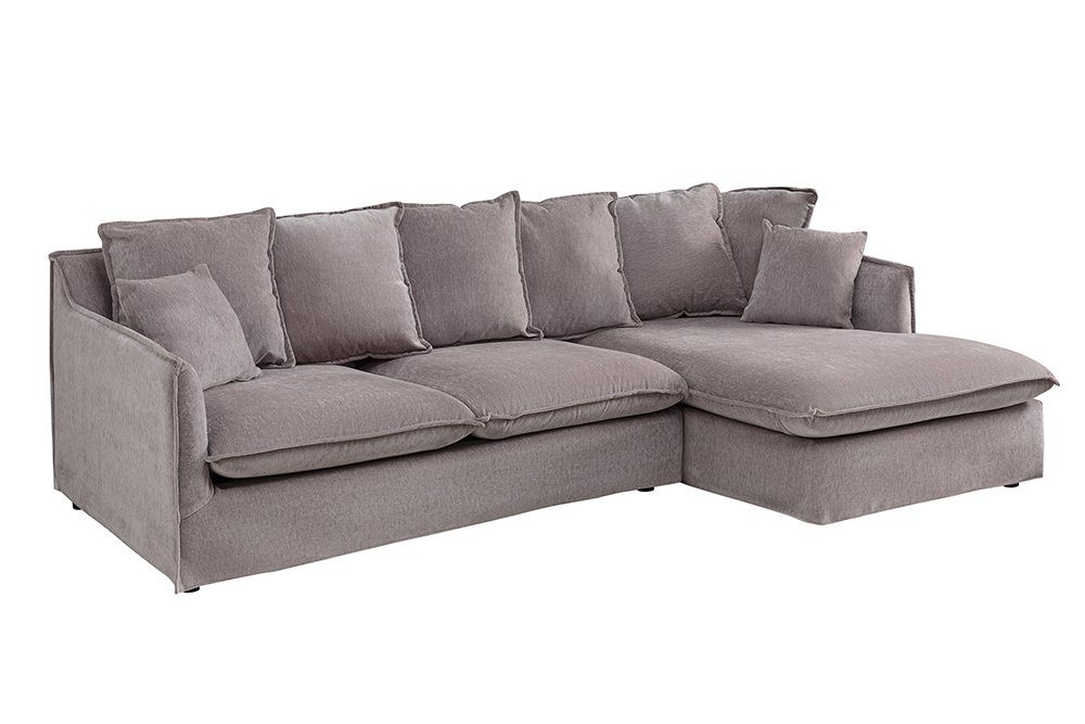 riess-ambiente Ecksofa · HEAVEN mit taupe, · 1 Samt 255cm · Teile, Landhausstil Einzelartikel Kissen Wohnzimmer