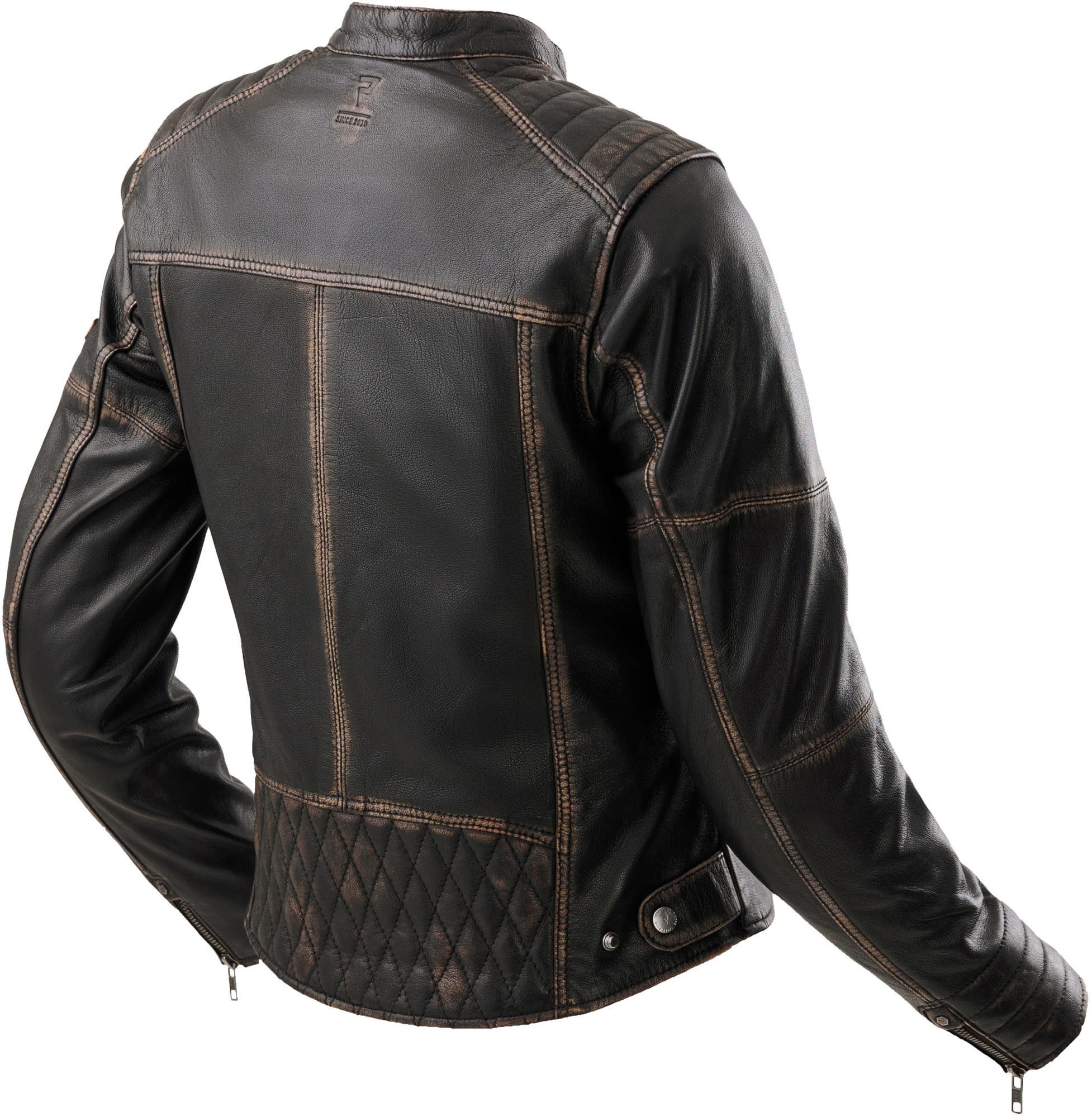 Rebelhorn Motorradjacke Hunter 2 Damen Motorrad Lederjacke Rückenprotektor enthalten,Verbindungsreißverschluss,Ellenbogenpro